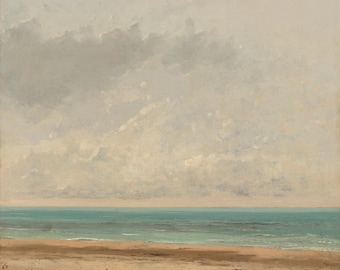 Gustave Courbet "Calm Sea" 3D Canvas Print, Brush Strokes