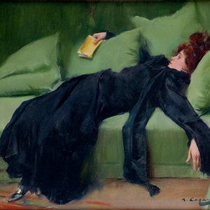 Ramon Casas &quot;Decadent Young Woman&quot; – Fine Art Print | Classical Wall Decor | Exhibition-Quality Canvas & Paper | After the Ball Painting