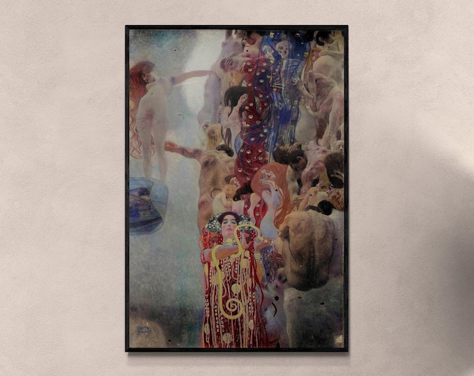 Klimt's Medicine Art Print: Giclee Paper or Canvas, Textured 3D Effect