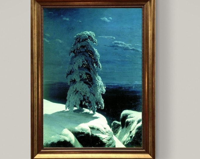 Ivan Shishkin "In the Wild North" Framed Canvas Print – Vintage Gold Frame