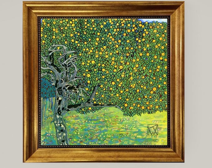 Golden Apple Tree by Gustav Klimt, Giclee Canvas Print with Hand-Applied  Brush Strokes, Vintage Gold Frame,