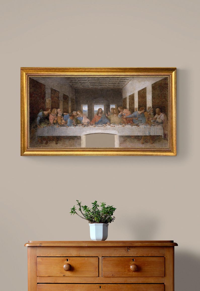 The Last Supper Framed Canvas Print: Leonardo Da Vinci Giclée With ...