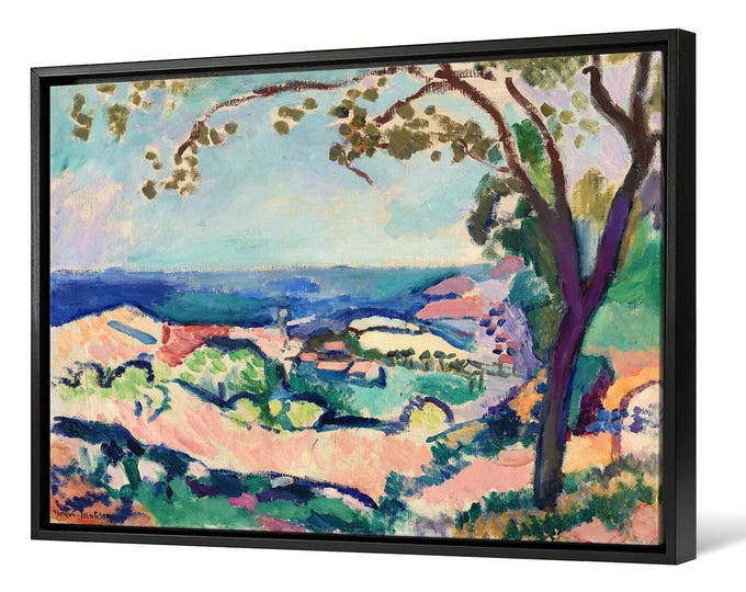 Henri Matisse The Sea Seen from Collioure (1906) Fine Art Giclee Print on canvas Hand Finished Print with brush strokes with floating frame