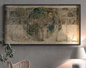 Ethereal Beauty: Margaret Macdonald Mackintosh "Sleeping Princess" Art Print to gift, Giclee Canvas Print, 3D texture premium or HQ Poster
