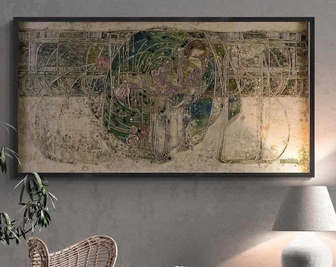 Ethereal Beauty: Margaret Macdonald Mackintosh "Sleeping Princess" Art Print to gift, Giclee Canvas Print, 3D texture premium or HQ Poster