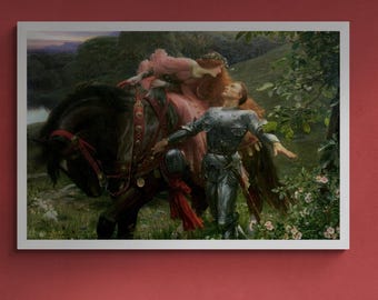 La Belle Dame Sans Merci Canvas Art Print, Frank Dicksee, 3D Brush Stroke Finish