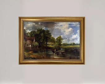 The Hay Wain Wall Art - Vintage Gold Wood Framed Canvas