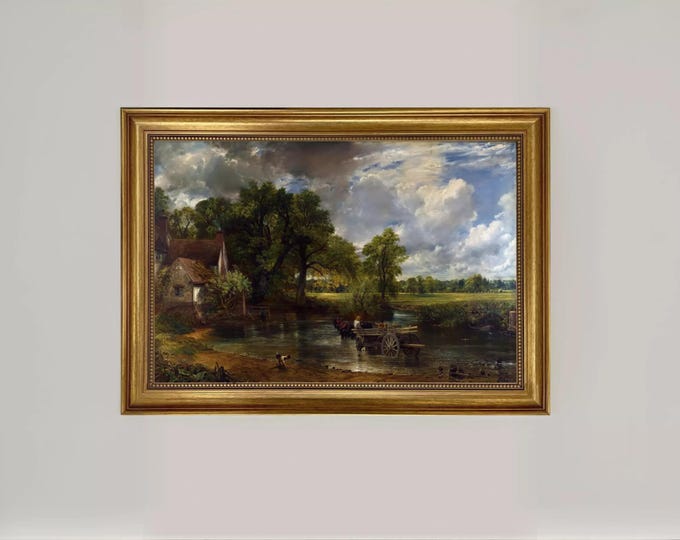 The Hay Wain Wall Art - Vintage Gold Wood Framed Canvas