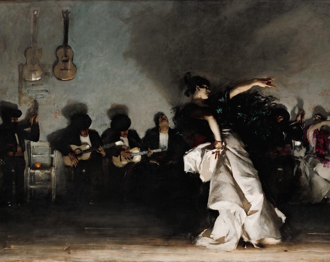 Spanish Dancer, John Singer Sargent, Fineart Large wall arts, Heavyweight Canvas, 3D hand finish print with brush strokes, Ready to Hang