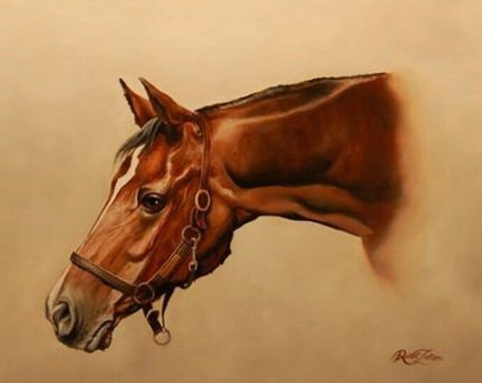 HORSE PORTRAIT | fine art print from original oil painting | horse photo | equestrian print | equestrian decor | High Definition Print