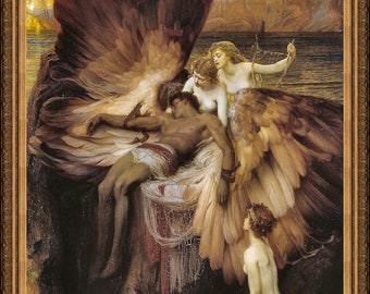 The Lament for Icarus Print, Herbert Draper, Fallen Angel Art