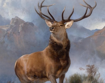The Monarch of the Glen, Giclée Print on art paper: Vintage Deer Art