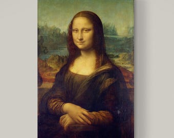 Mona Lisa Canvas Art Print with Brush Stroke Texture: Leonardo da Vinci Masterpiece