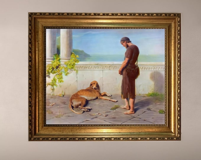 Ulysses and Argus Canvas Print | Briton Riviere, Museum Quality Art (Vintage Gold Frame)