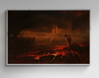 John Martin Pandemonium Giclee Print: Gothic Fine Art Reproduction