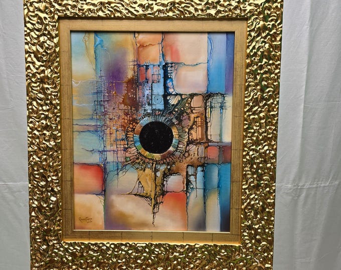 Eye of Viracocha | Abstract Fine Art Original Oil Painting on Canvas by Robert Zietara