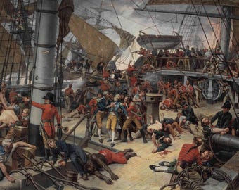 The Death of Lord Nelson [1882], Giclee Print, Large wall arts, Heavyweight Canvas, 3D hand finish print with brush strokes, Ready to Hang