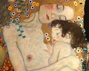 Gustav Klimt Mother and Child Giclée Art Print: Fine Art Reproduction