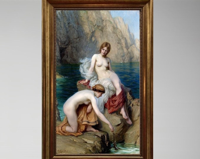 Herbert Draper 'Lament of Icarus' Giclée: Framed Fine Art Print with Brush Stroke Texture