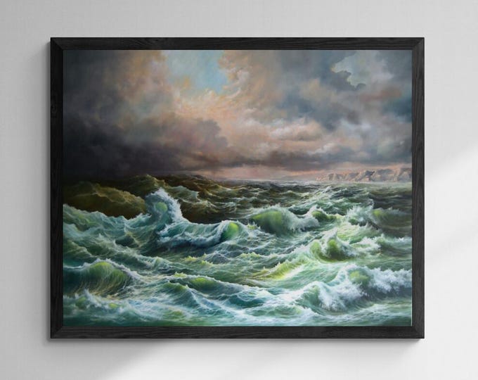 OPEN SEA Giclée Fine Art Print from original oil painting |Wave Seascape Artwork, Seascape Print, Wave Poster, Seascape Decoration, Wave