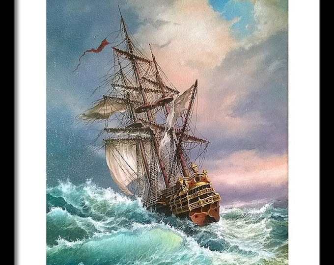 AFTER STORM | Fine art print from original oil painting, Tall Ship Photo, Seascape Print, Ship Décor, Seascape Poster, Seascape Decoration,