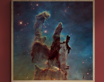 Pillars of Creation, Hubble Print Space Telescope, XXL printing, 3D Finished Premium Texture Print with brush stroke looks like original art
