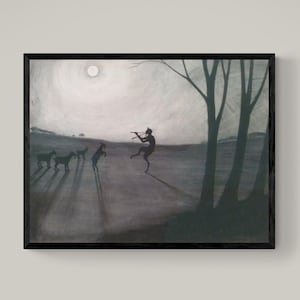 Faun im Mondlicht von Léon Spilliaert Pinselstriche auf Leinwand mit Rahmen