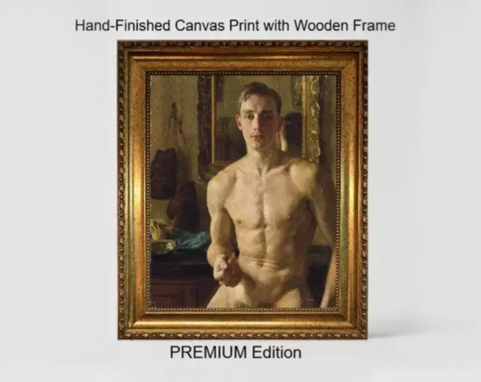 The Boxer by Konstantin Somov - Vintage Canvas with Wooden Frame