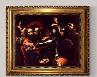 The Talking of Chris Canvas Print - Caravaggio with Vintage Gold Frame