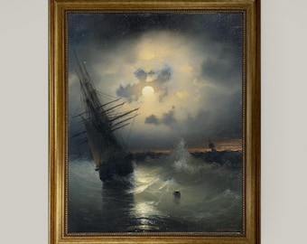 Aivazovsky Sailing Ship Canvas Print: Vintage Nautical Wall Art