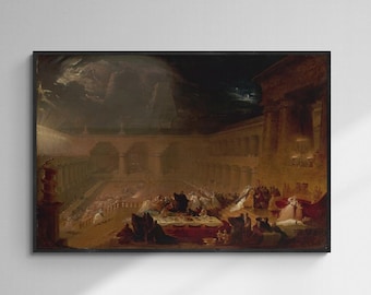 Belshazzar's Feast Print, John Martin Giclée, Hand Finished 3D Texture