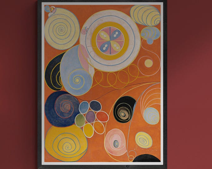 Hilma af Klint The Ten Largest No 3, Giclée Print on art paper/canvas or 3D printed with texture and brush strokes looks like original art