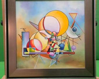 The Scandinavian Sunset – original Oil Painting by Robert Zietara  | modern 3D silver frame