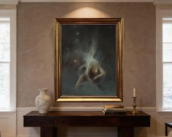 Falling Star by Witold Pruszkowski – Vintage Golden Frame and Brush Strokes