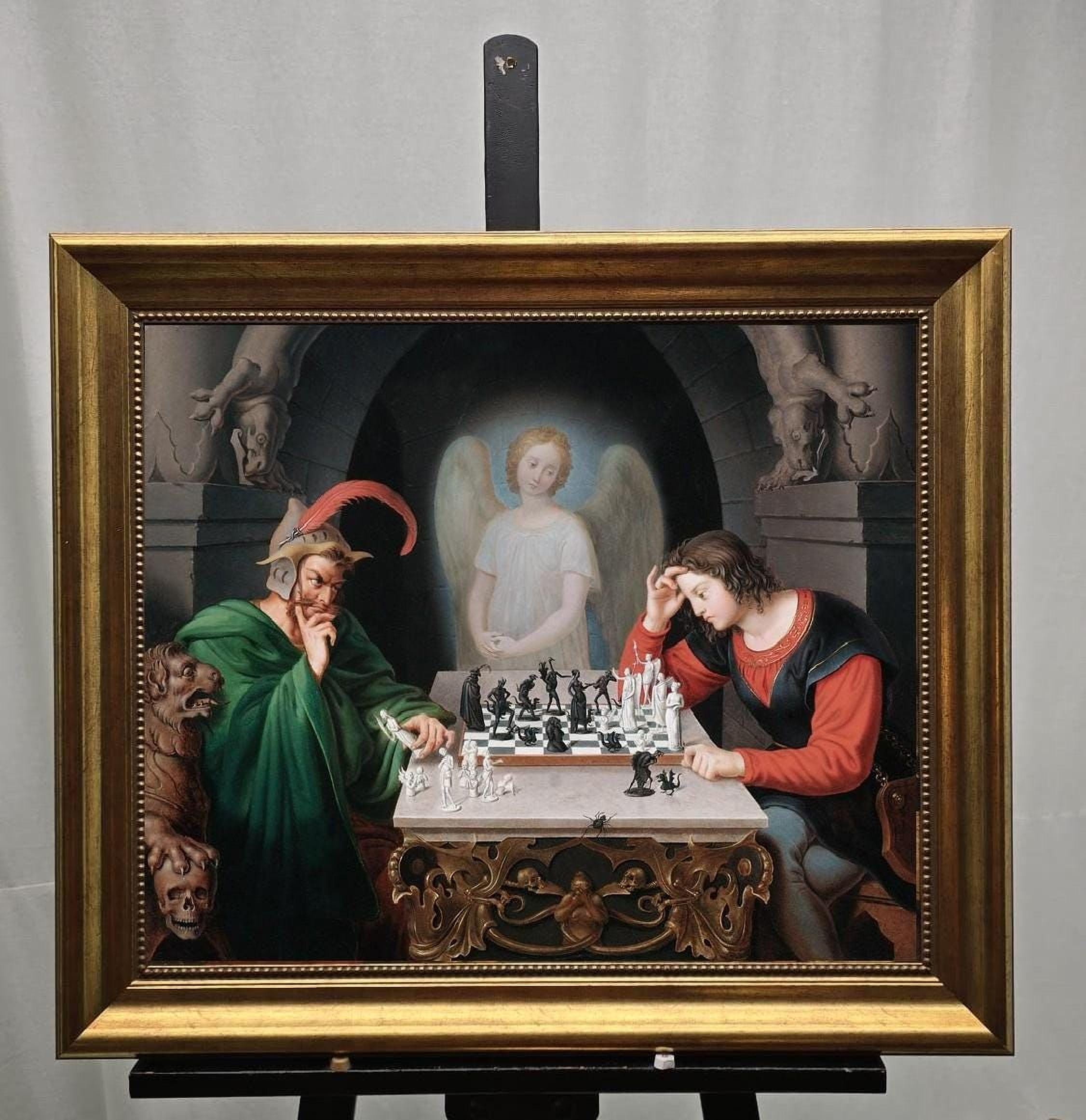 その他 Golden Checkmate (85) Checkmate Painting by Moritz Retzsch (1831), Canvas Print With