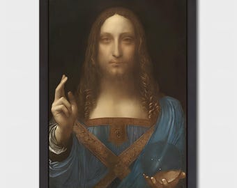 Salvator Mundi - A Divine Masterpiece by Leonardo Da Vinci, Giclée Print on art paper