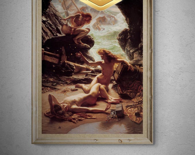 Edward Poynter, Cave of the Storm Nymphs, Premium Giclée Art Print, Heavyweight paper/ art canvas, 3D printed with texture and brush strokes