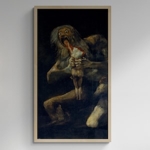 Francisco Goya Saturno che divora i suoi figli / Stampa giclée / Carta FineArt, Poster Museale, Tela o Stampa 3D rifinita a mano con pennellate