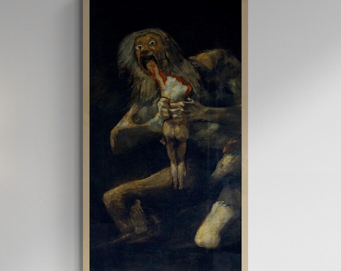 Francisco Goya Saturn Devouring His Son | Giclee Print | FineArt Paper, Museal Poster, Canvas or Hand Finished 3D Print with brush strokes