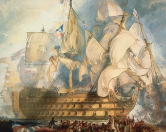 W. Turner's Battle of Trafalgar Giclée Print on Art Paper