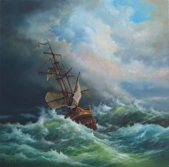 Tall Ship Seascape | Robert Zietara| Art Print, After Storm Giclee