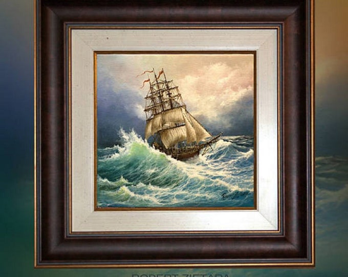 SHIP at SEA art print from original oil painting, Ship poster, Sailing Ship Print, Seascape Print, Seascape Decoration, Tall Ship Painting
