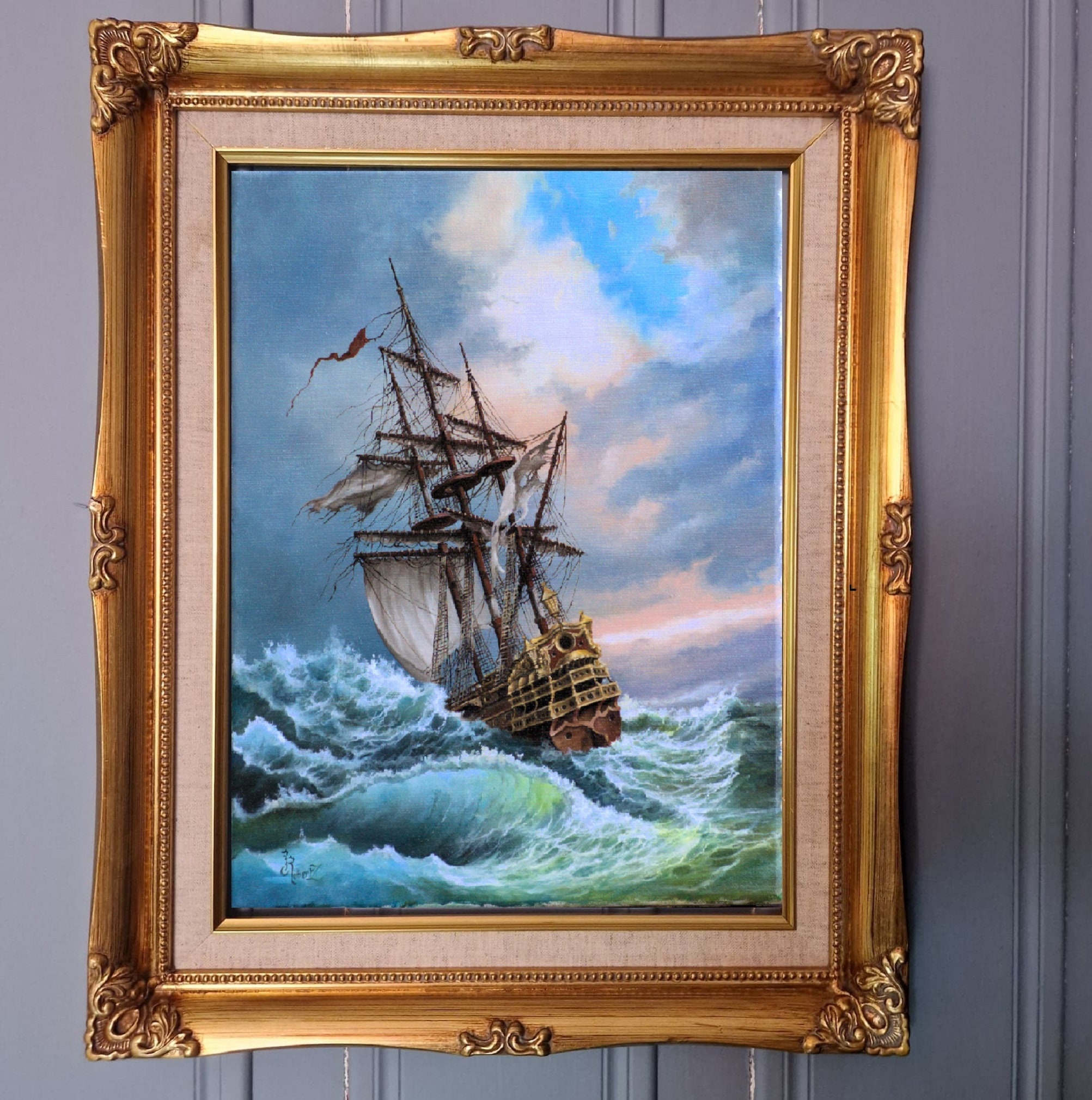 Sailing Ship Print On Canvas, Modern Wall Art, Canvas Wall Set, Large Wall  Art,Pirate Ship Painting, Large Framed Canvas