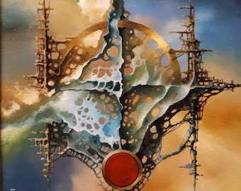 the JOY WITH STRUCTURE | Fine art print from original oil painting | Modern home decoration | Gift idea for surreal art lovers