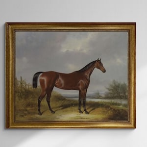 Hunter in Landscape by William Barraud | Premium Giclée Canvas Print with Brush Strokes | Golden Vintage Frame | Looks Like Original Artwork