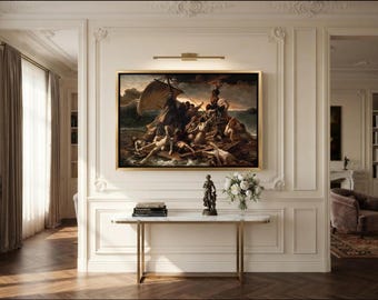 The Raft Of the Medusa by Theodore Gericault, Canvas Print, Floating Frame and Brush Strokes