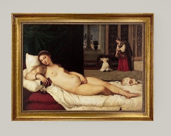 Venus of Urbino Canvas Print: Titian Renaissance Art in Golden Vintage Frame