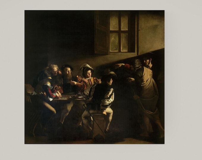 Caravaggio's St Matthew 3D Canvas Print with Hand- Applied Brush Strokes