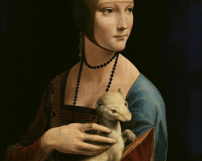 Lady with an Ermine | Leonardo da Vinci’s Renaissance Masterpiece | Museum-Quality Canvas Print | Timeless Fine Art for Elegant Spaces