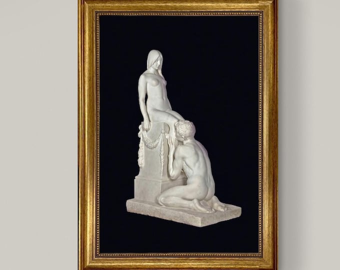 Framed 'Adoration' Art Print by Stephan Sinding: Giclée Canvas with Textured Brushstrokes